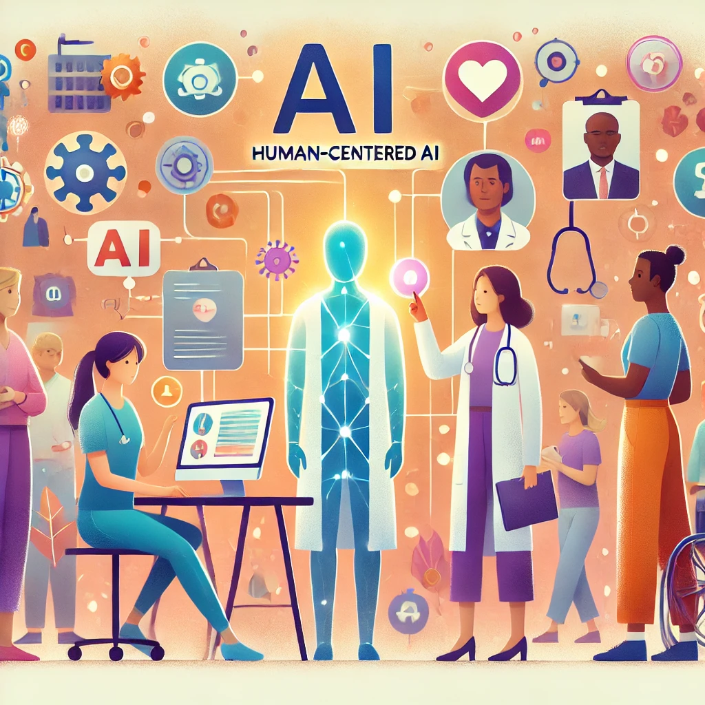 Human-centered AI development showing diverse collaboration